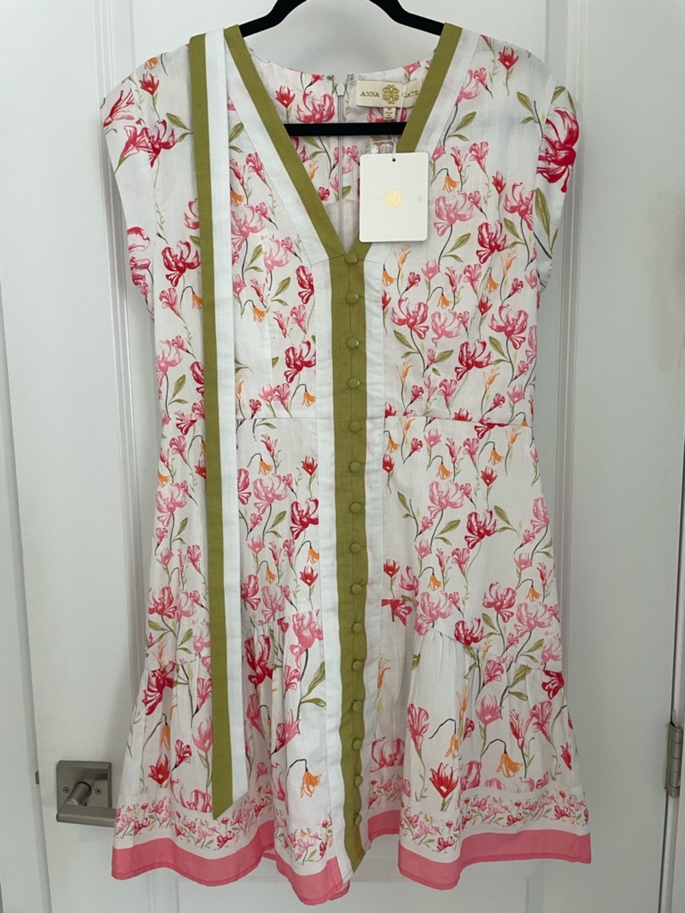 NEW ANNA CATE Ruby Mini Dress in Pink Lilly Floral Womens Medium NWT. 21 - Picture 3 of 7